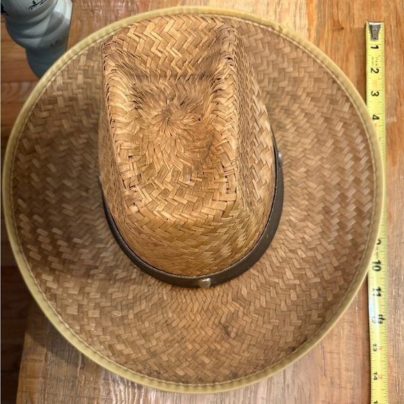 Stylish Made in Mex Straw Cowboy Hat with Brown Band 8 inch opening main image 4